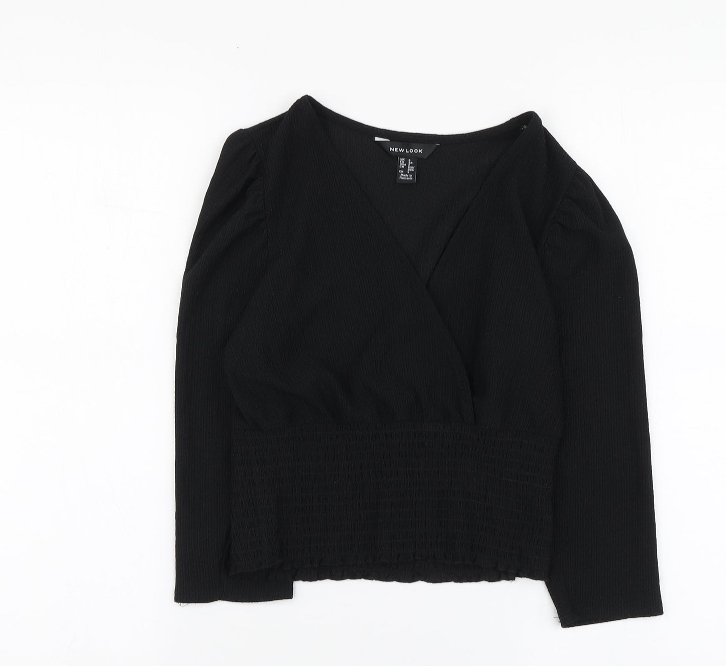 Womens UK Size 6 New Look Black Basic Blouse
