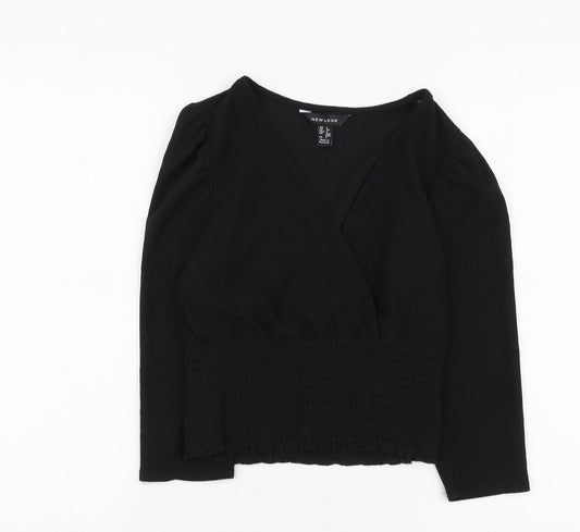Womens UK Size 6 New Look Black Basic Blouse
