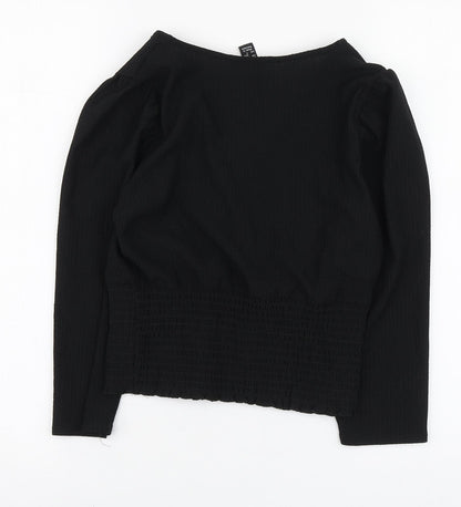 Womens UK Size 6 New Look Black Basic Blouse