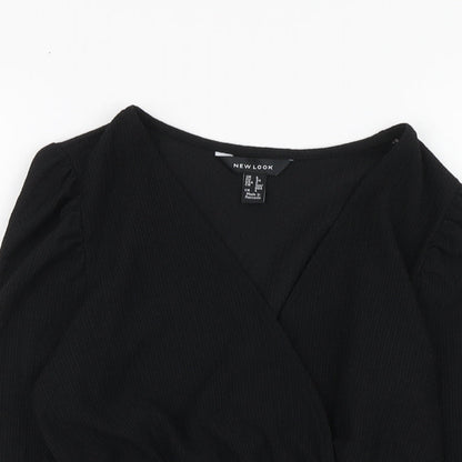 Womens UK Size 6 New Look Black Basic Blouse