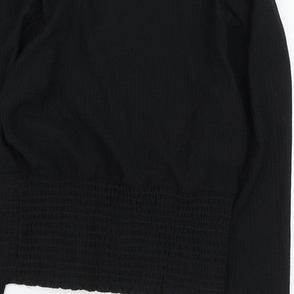 Womens UK Size 6 New Look Black Basic Blouse