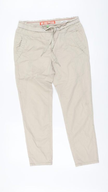We Love Chelsea Womens Beige Cotton Chino Trousers Size 28 L28 in Regular