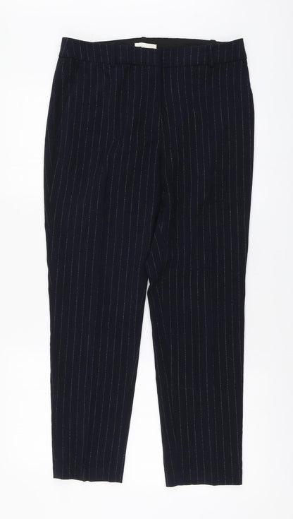 Womens UK Size 12 H&M Regular Fit Chino Blue Trousers