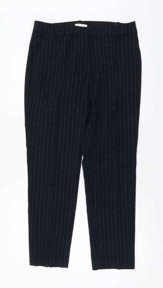 Womens UK Size 12 H&M Regular Fit Chino Blue Trousers