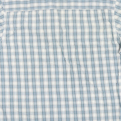 Mens UK Size XL Boston Crew Blue  Button-Up Short Sleeve Casual Shirt