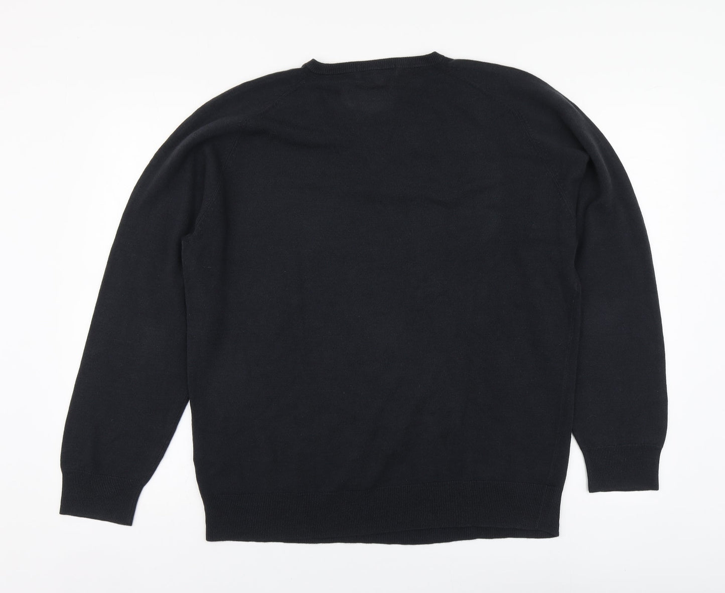 Marks and Spencer Mens Grey V-Neck Acrylic Henley Jumper Size L