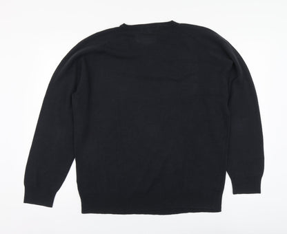 Marks and Spencer Mens Grey V-Neck Acrylic Henley Jumper Size L