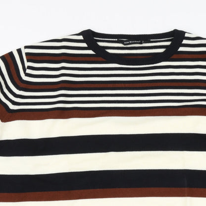 Cedr wood state Mens Multicoloured Round Neck Striped Acrylic Pullover Jumper Size XL