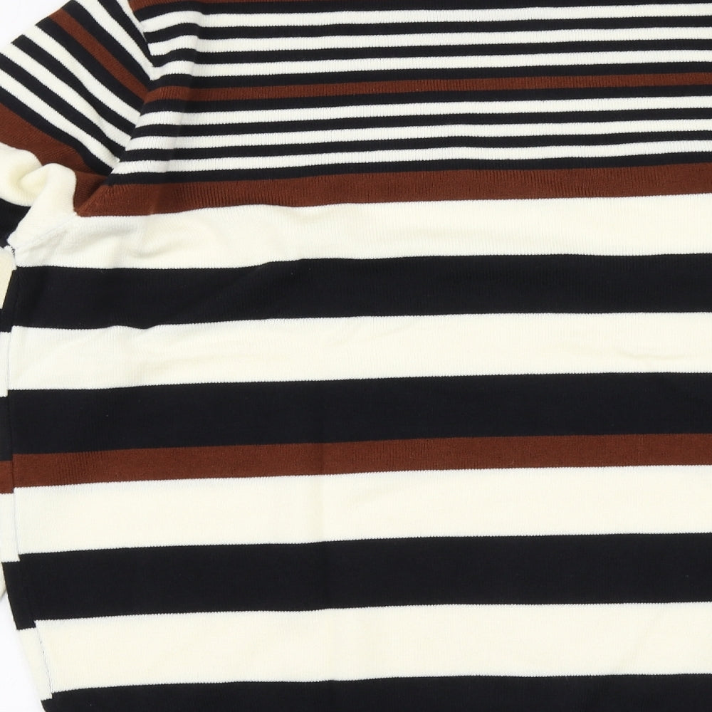 Cedr wood state Mens Multicoloured Round Neck Striped Acrylic Pullover Jumper Size XL
