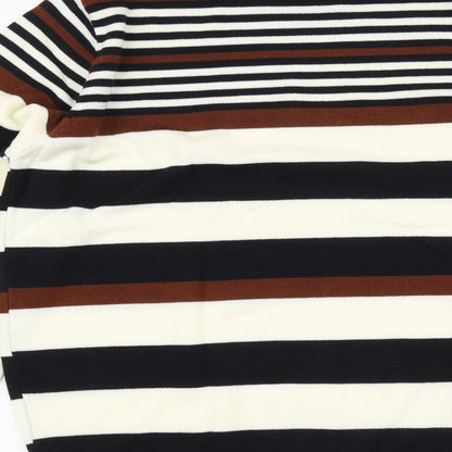Cedr wood state Mens Multicoloured Round Neck Striped Acrylic Pullover Jumper Size XL