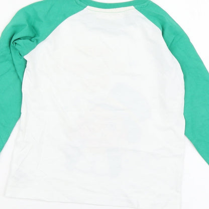 Dunnes Stores Boys White Cotton Basic T-Shirt Size 3-4 Years Round Neck