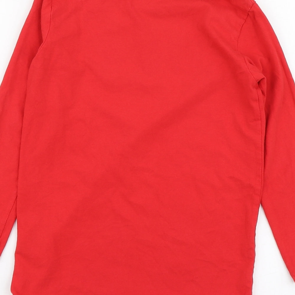 Dunnes Stores Boys Red Cotton Basic T-Shirt Size 7-8 Years Round Neck