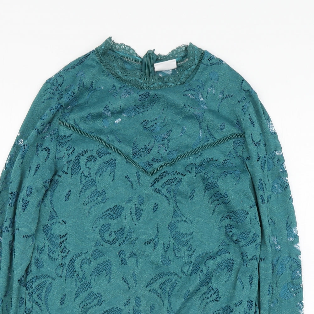 Womens UK Size L VILA Green Basic Blouse