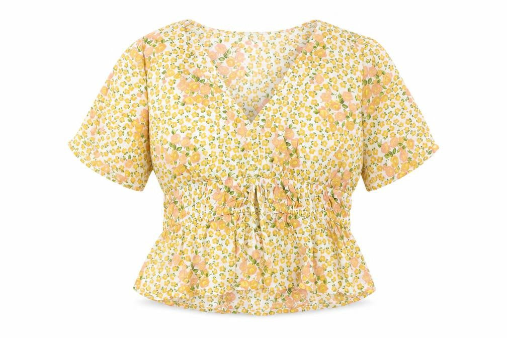 Womens UK Size 12 Primark Yellow Basic Blouse