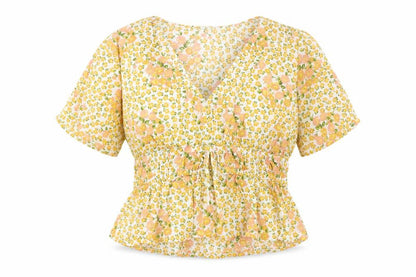 Womens UK Size 12 Primark Yellow Basic Blouse