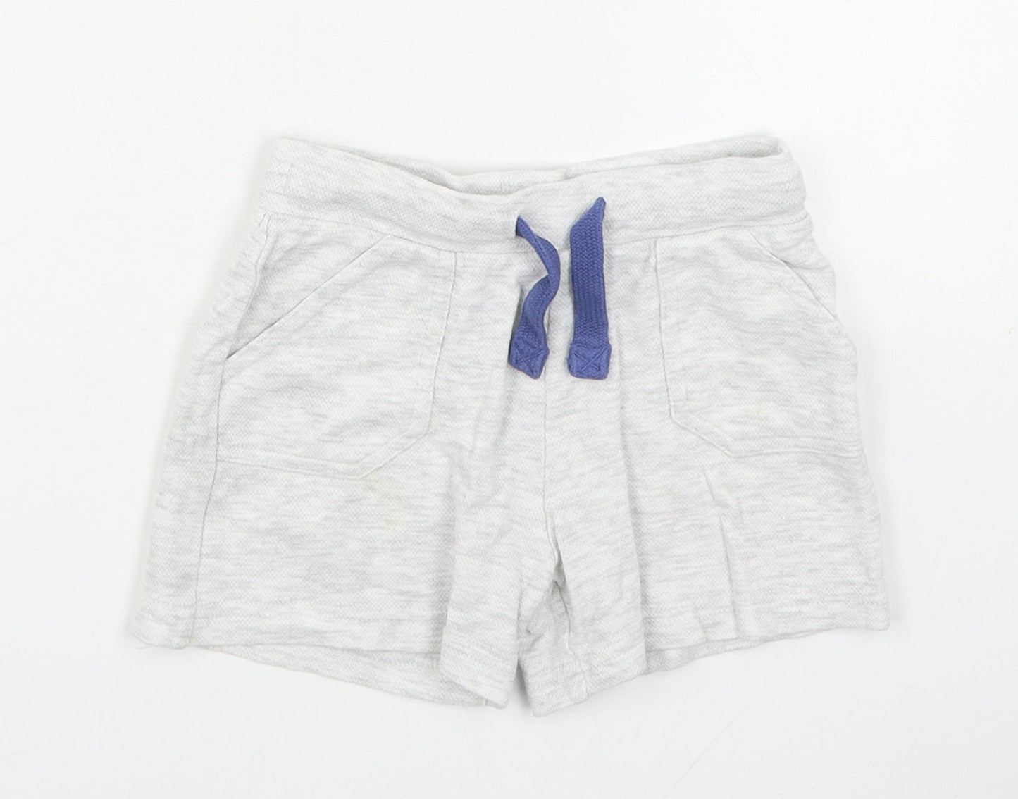 F&F Boys Grey Cotton Cropped Trousers Size 12-18 Months Tie