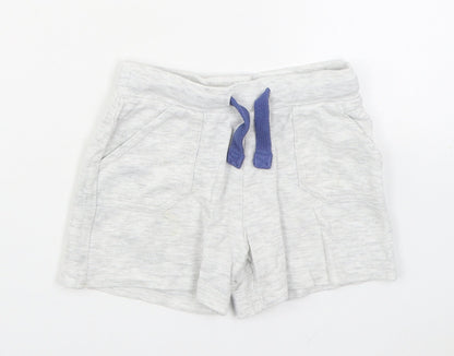 F&F Boys Grey Cotton Cropped Trousers Size 12-18 Months Tie