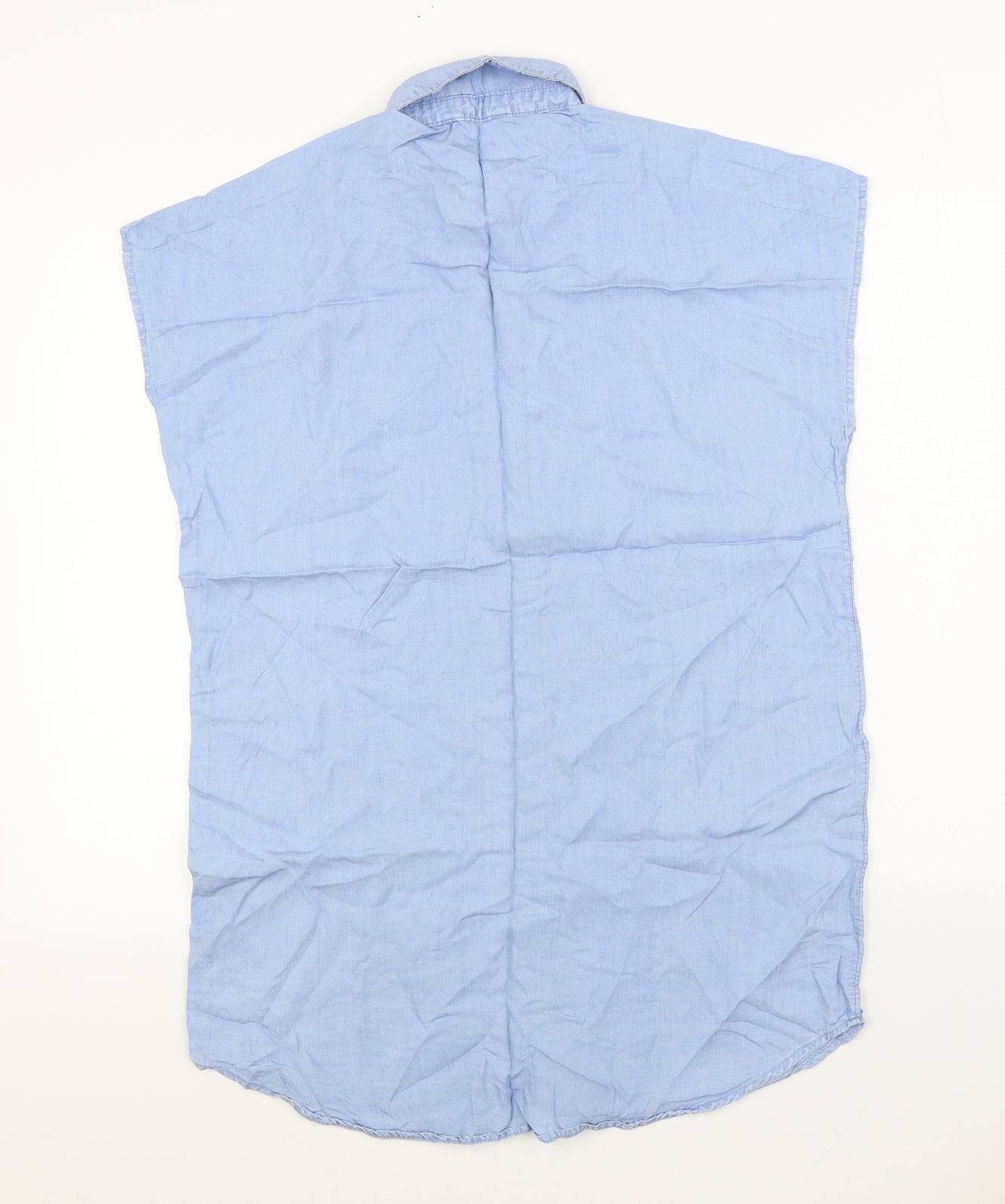 Forever 21 Womens Blue Lyocell Basic Button-Up Size S Collared