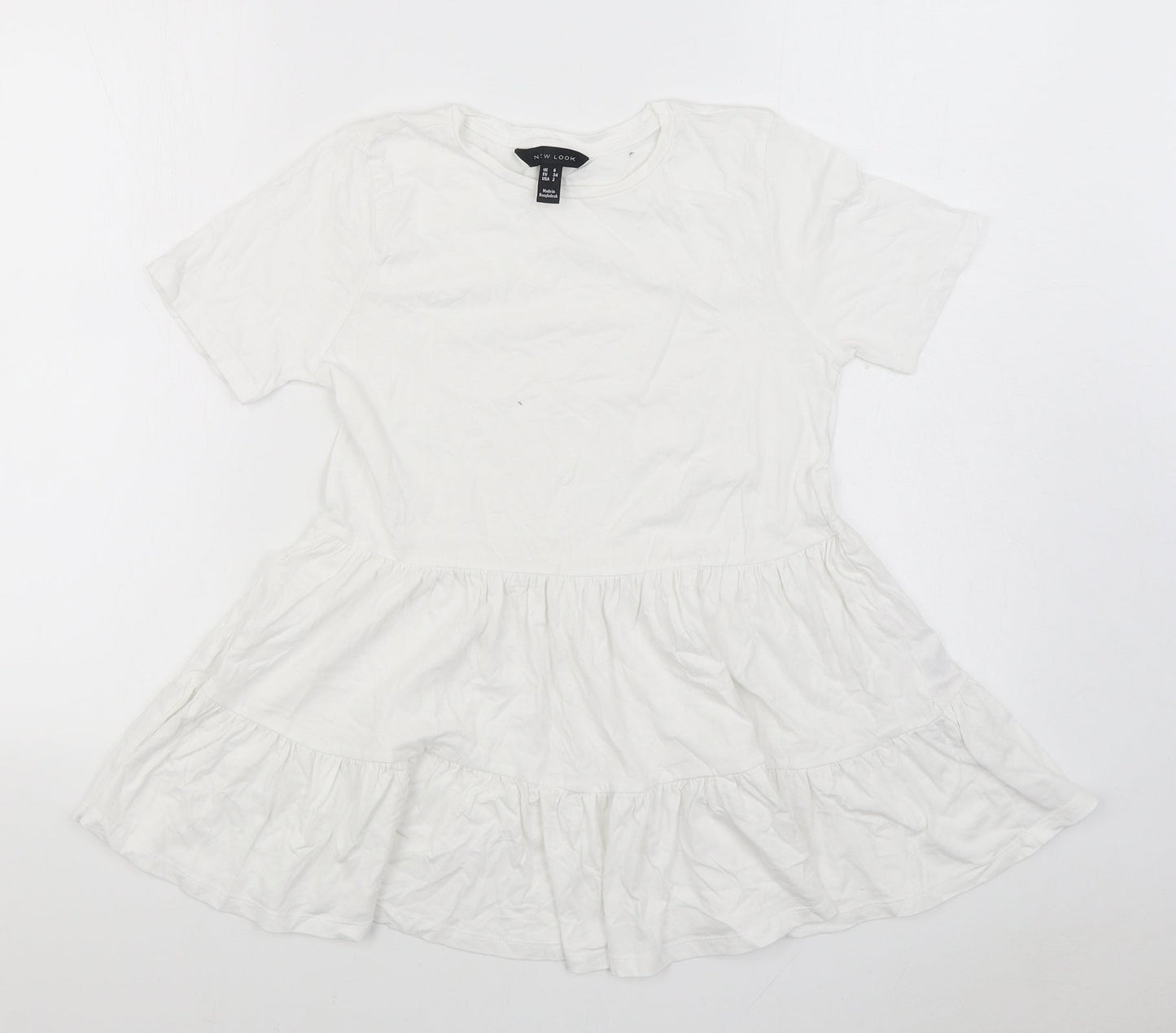 Womens UK Size 6 New Look White Basic Blouse