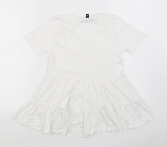 Womens UK Size 6 New Look White Basic Blouse