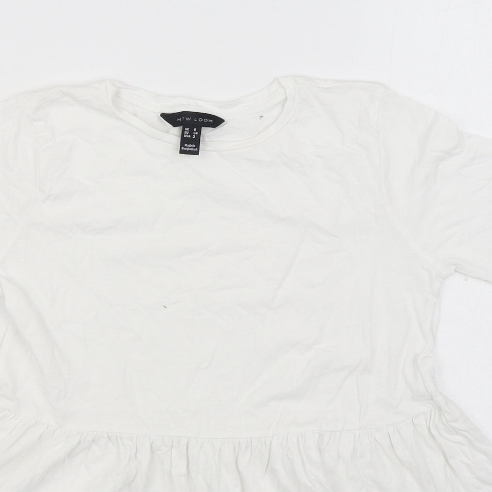 Womens UK Size 6 New Look White Basic Blouse