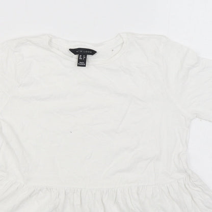 Womens UK Size 6 New Look White Basic Blouse