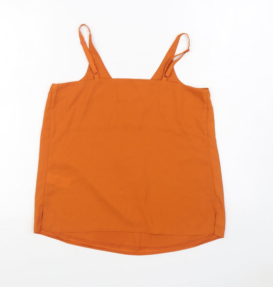 F&F Womens Orange Polyester Camisole Blouse Size 6 V-Neck