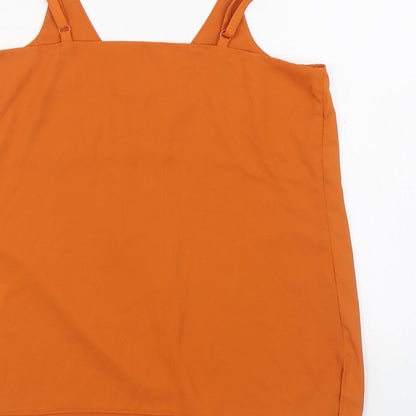 F&F Womens Orange Polyester Camisole Blouse Size 6 V-Neck