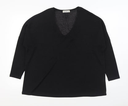 Womens UK Size M Gallery Black Basic Blouse