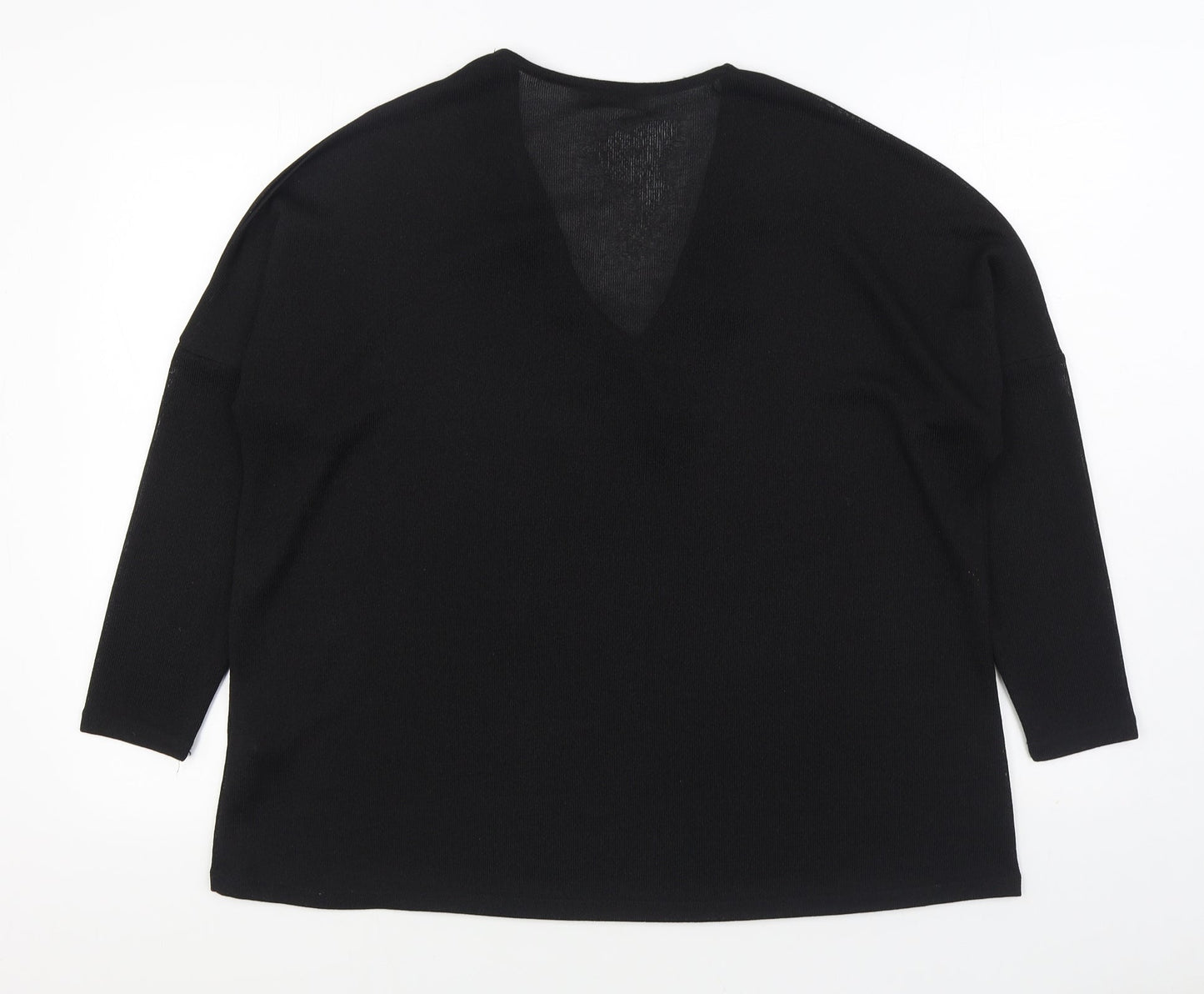 Womens UK Size M Gallery Black Basic Blouse