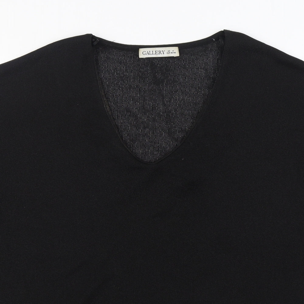 Womens UK Size M Gallery Black Basic Blouse