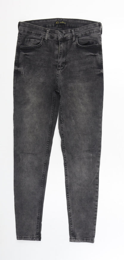 Jenerique Womens Black Cotton Skinny Jeans Size 10 L28 in Regular Zip