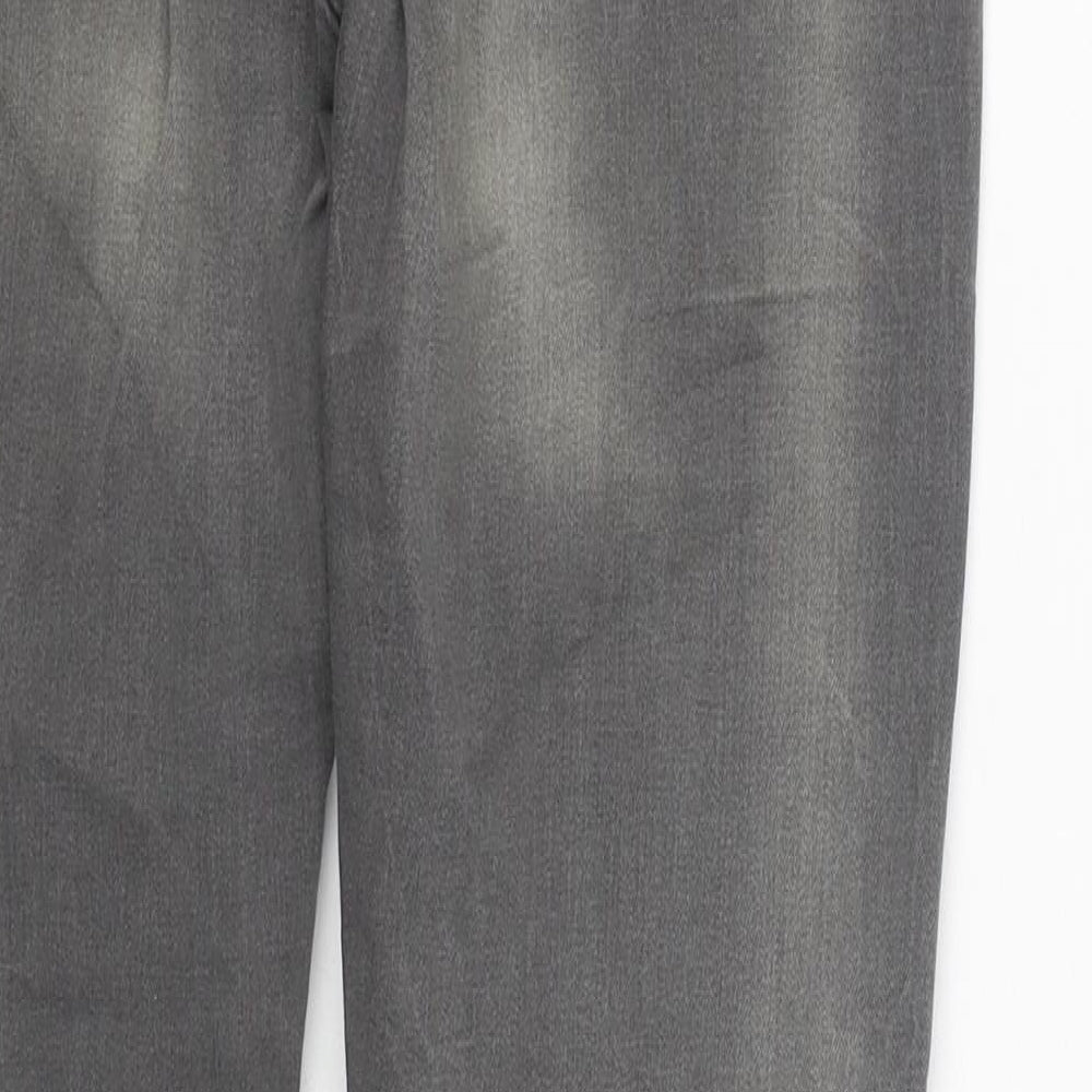 Zara Womens Grey Cotton Skinny Jeans Size 10 L30 in Slim Zip