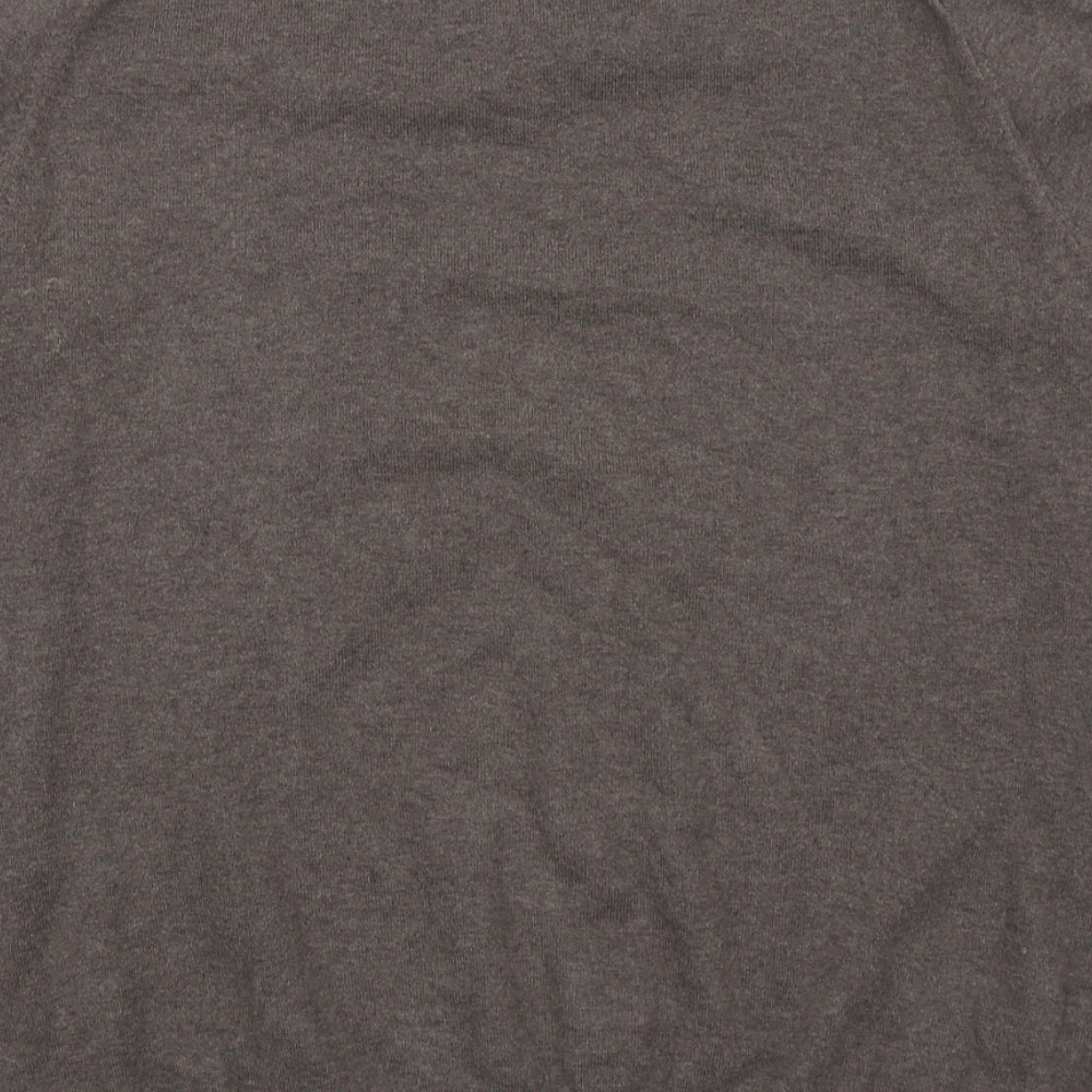 Burton Mens Grey V-Neck Cotton Pullover Jumper Size L