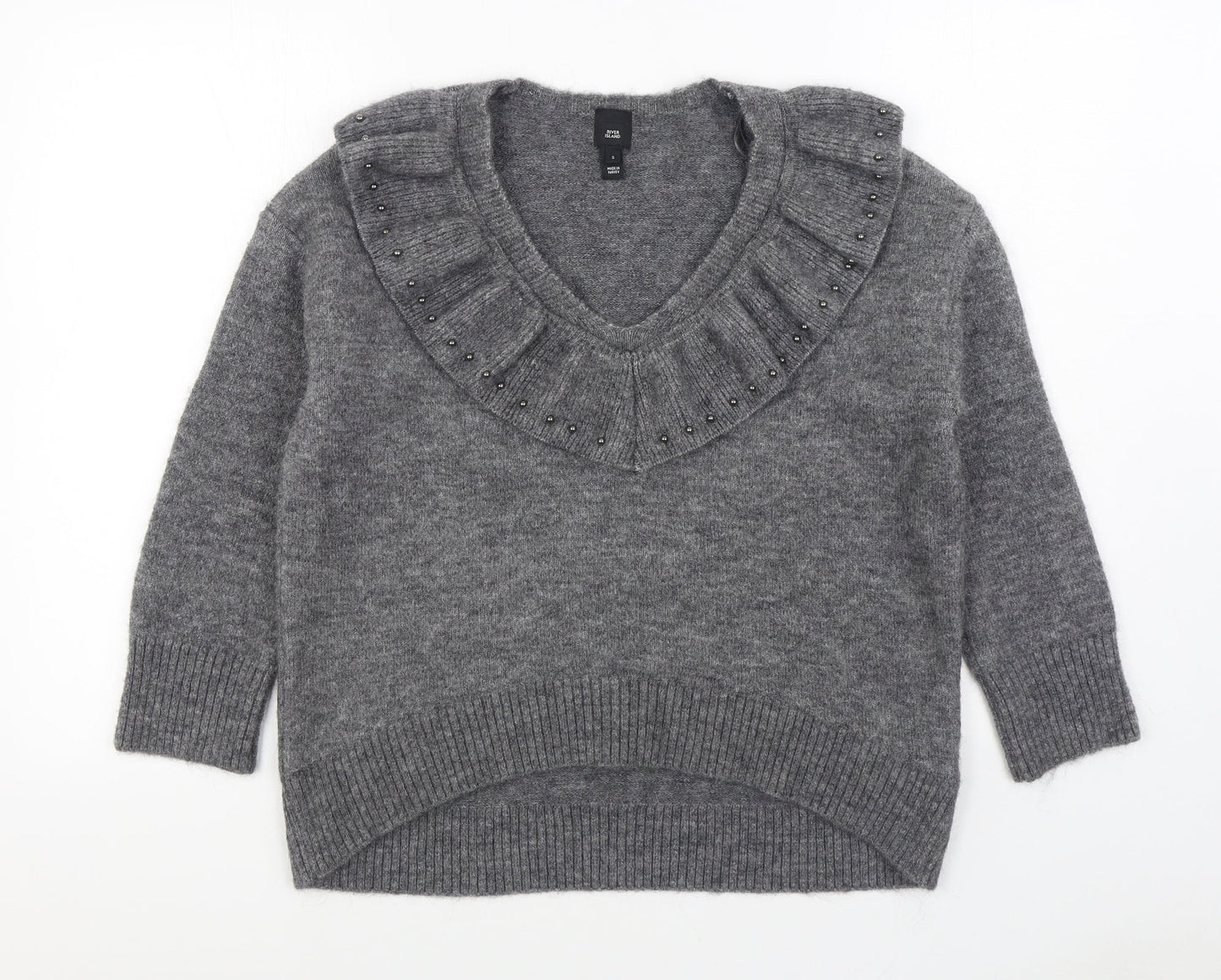 Womens UK Size S River Island Grey Pullover Jumper
