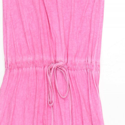 George Womens Pink 100% Cotton Maxi Size 12 Square Neck Pullover