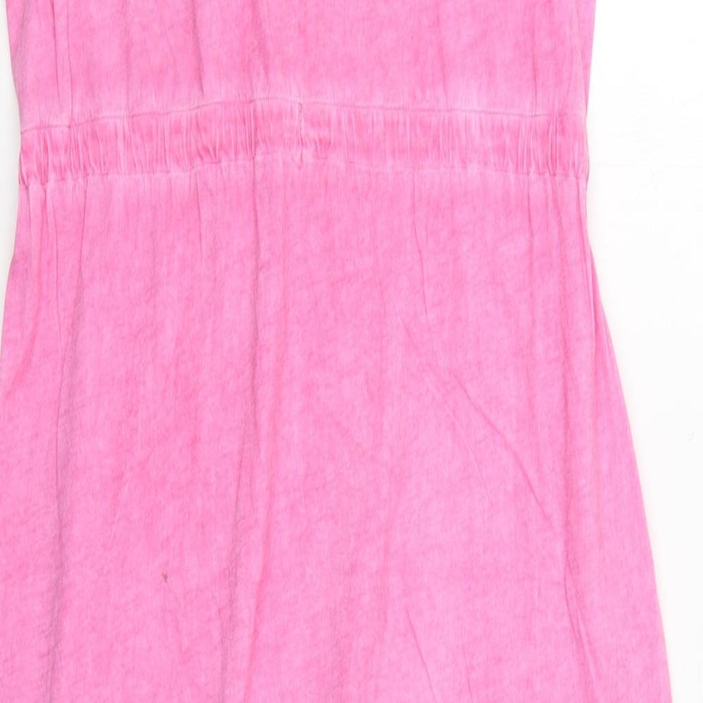 George Womens Pink 100% Cotton Maxi Size 12 Square Neck Pullover