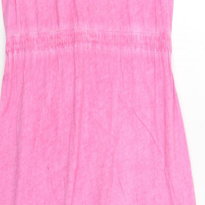 George Womens Pink 100% Cotton Maxi Size 12 Square Neck Pullover