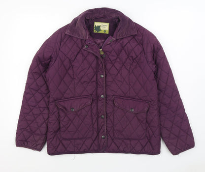Country Estate Womens Purple Quilted Coat Size 12 Zip