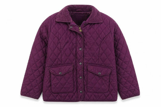 Country Estate Womens Purple Quilted Coat Size 12 Zip