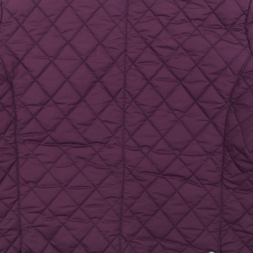 Country Estate Womens Purple Quilted Coat Size 12 Zip
