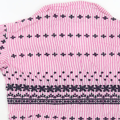 Womens UK Size 8 River Island Pink Cropped Button-Up