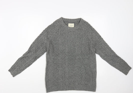 Womens UK Size S FOREVER 21 Grey Pullover Jumper