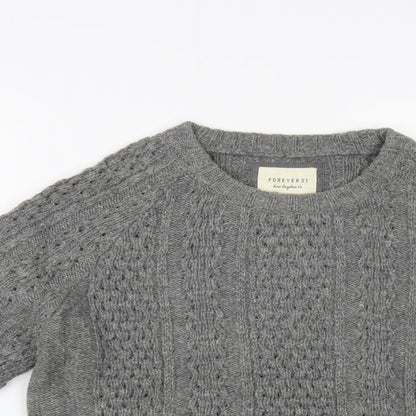 Womens UK Size S FOREVER 21 Grey Pullover Jumper