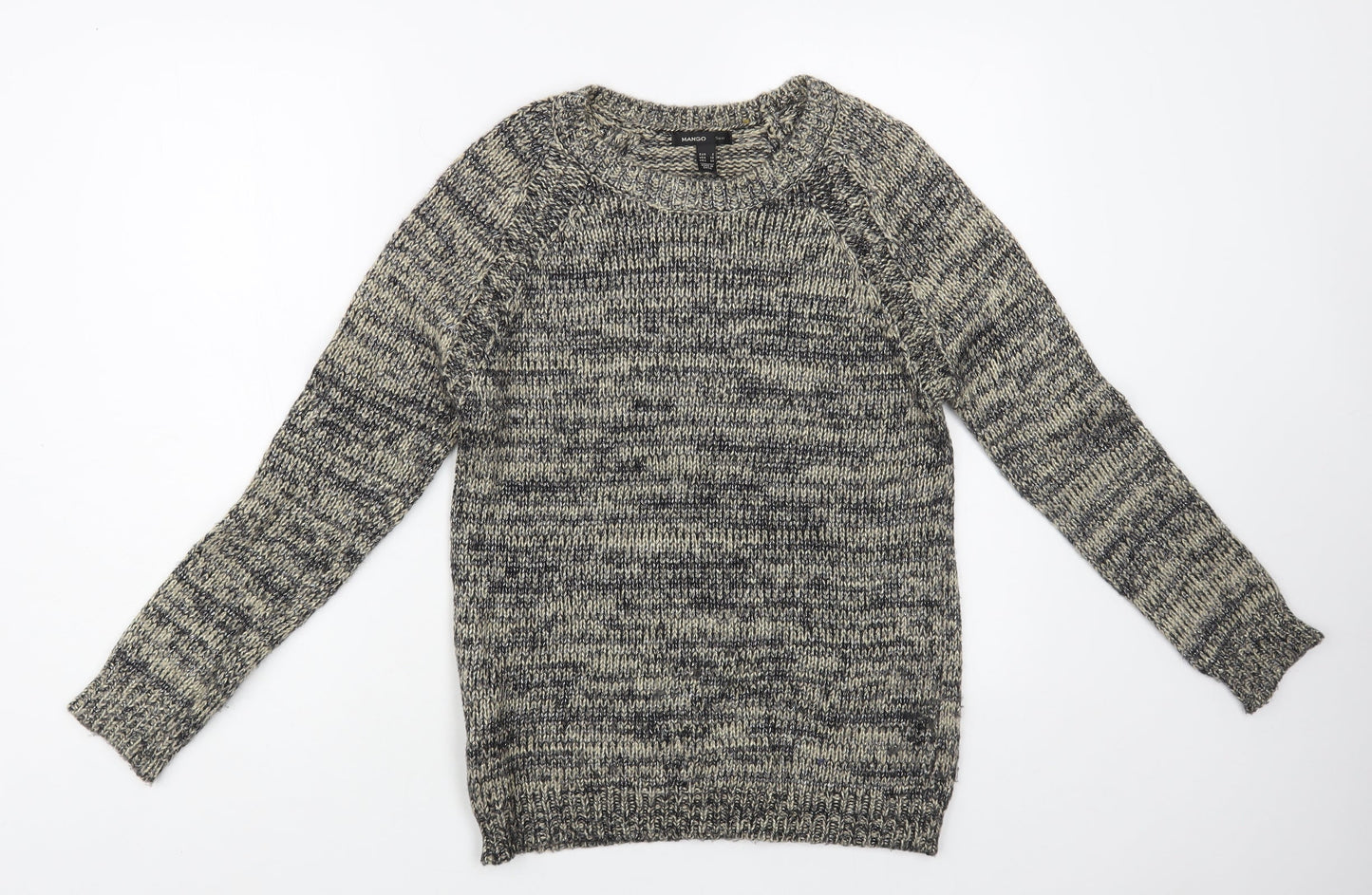 Womens UK Size S Mango Grey Pullover Jumper