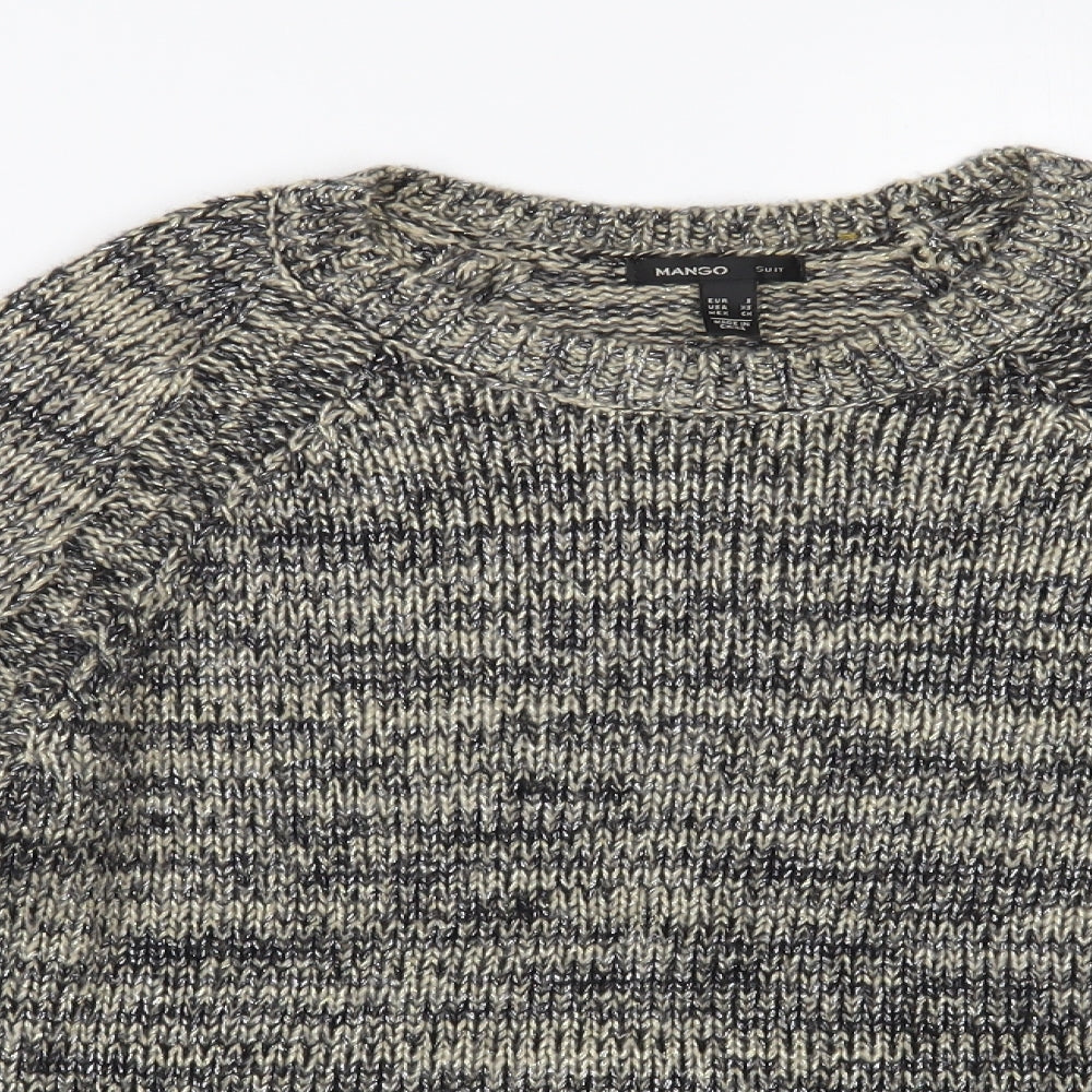 Womens UK Size S Mango Grey Pullover Jumper