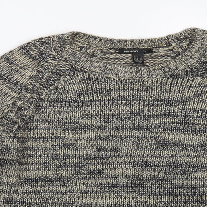 Womens UK Size S Mango Grey Pullover Jumper