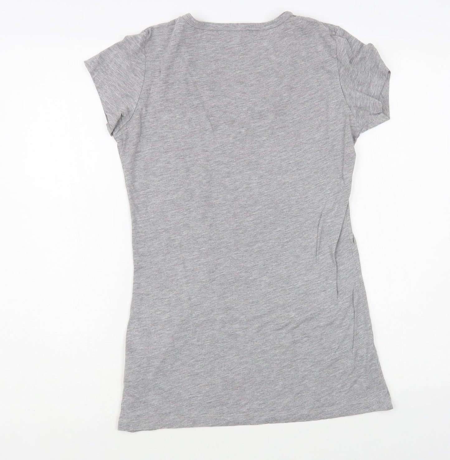 Papaya Womens Grey Polyester Basic T-Shirt Size 8 Scoop Neck - Blackpool