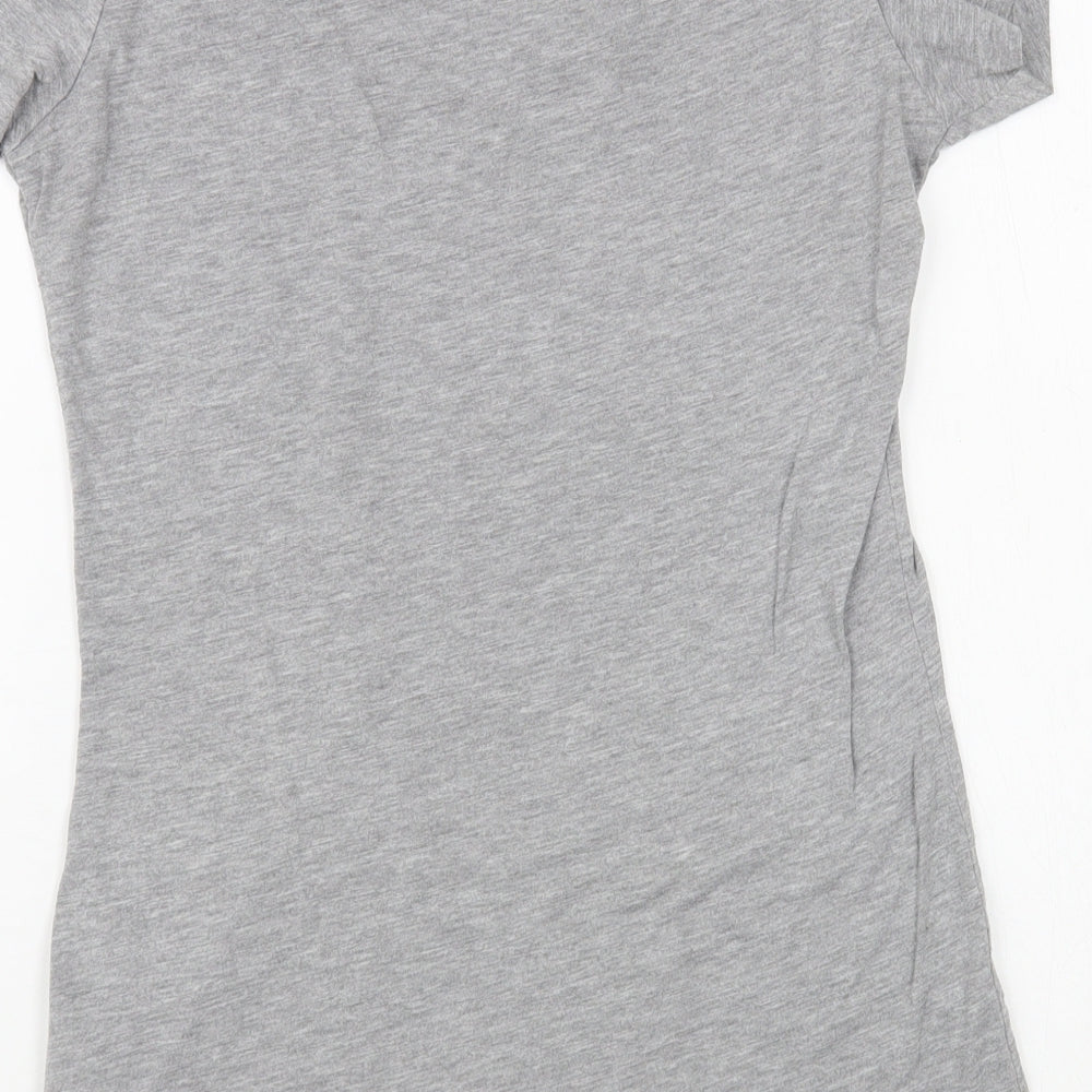Papaya Womens Grey Polyester Basic T-Shirt Size 8 Scoop Neck - Blackpool
