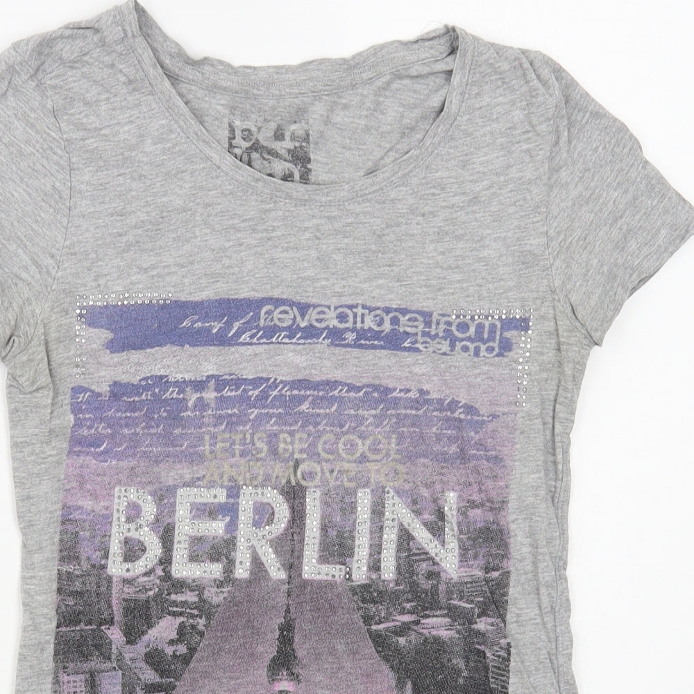 Womens UK Size 8 Dunnes Stores Grey Basic T-Shirt